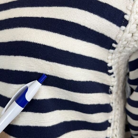 Pepin Women's Size M Breton Striped Crochet Shift Mini Dress Nautical Cotton - Picture 16 of 16